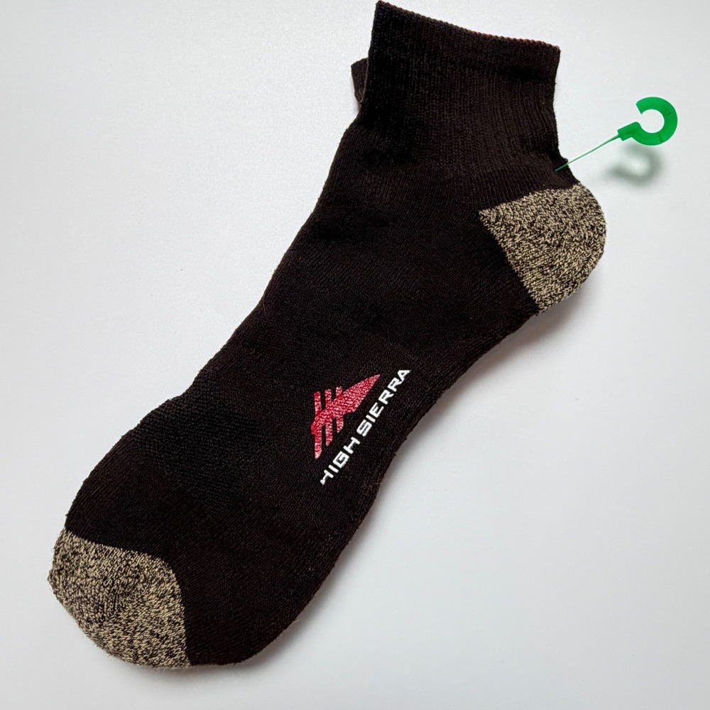 High Sierra Mens Ankle Socks Brown Tan Marled Heel Toe Athletic Outdoor